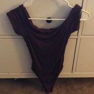 maroon/purple bodysuit